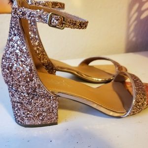 Rose gold glitter heels